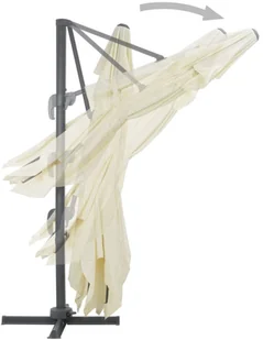 vidaXL Parasol wiszący z aluminiowym słupkiem, 400x300 cm, piaskowy - Parasole ogrodowe - miniaturka - grafika 6