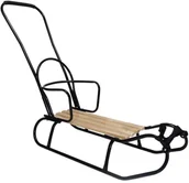 Sanki i ślizgacze - Matpol Sanki z oparciem i pchaczem czarne 3870 - miniaturka - grafika 1