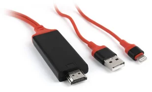 Gembird Kabel HDMI USB 1.8m Czerwony CC-LMHL-01 CC-LMHL-01 - Kable - miniaturka - grafika 2