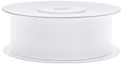 Pasmanteria - PartyDeco Tasiemka szyfonowa, biała, 25 mm / 25 m TSZF25-008 - miniaturka - grafika 1