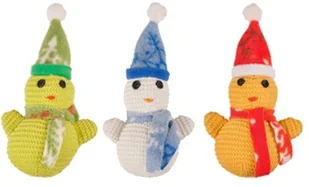 Flamingo Zabawka świąteczna sznurkowy bałwanek mix 15cm [518131] - Zabawki dla psów - miniaturka - grafika 2