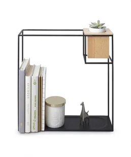 Umbra Umbra Cubist pływająca półka z wbudowaną doniczką na sukulent  nowoczesna dekoracja ścienna i geometryczna półka na książki, świece, notatki, zdjęcia, rośliny domowe i wiele więcej! | duża, czarna 470754-427 - Półki i regały dla dzieci - miniaturka - grafika 9