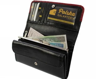 CRIS-POL (PL) Elegancki Portfel Damski Skórzany CRIS-POL(PL) Skóra Licowa 16,5 cm Klamra Wewnątrz + Klapka - Portfele - miniaturka - grafika 2