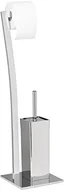 Akcesoria do wc - Relaxdays WIMEDO stojak na szczotki toaletowe, prostokątny uchwyt na szczotkę ze stali nierdzewnej z lakierem, uchwyt na papier toaletowy i uchwyt na rolki koronkowe jako wolnostojący zestaw szczotek (10020410_55) - miniaturka - grafika 1