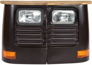 vidaXL Szafka inspirowana ciężarówką, lite drewno mango, szara - Szafki do salonu - miniaturka - grafika 4