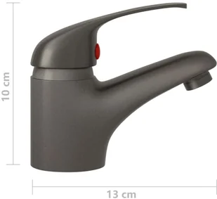 vidaXL Bateria umywalkowa Bateria umywalkowa z mieszaczem szara 13x10 cm 149082 - Baterie umywalkowe - miniaturka - grafika 5