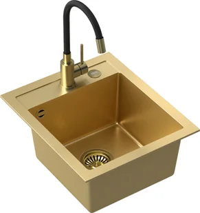 STEINER Zlewozmywak granitowy złoty JOHNNY 100 + bateria MAGGIE ART4350G1_3323503PVDG1_Z - Zlewozmywaki - miniaturka - grafika 2