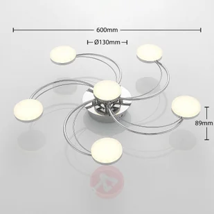 Lindby Rouven lampa sufitowa LED, 6-punktowa - Lampy sufitowe - miniaturka - grafika 3