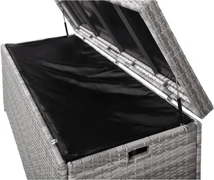 Beliani Skrzynia na poduchy rattanowa szara 158 x 63 cm MODENA - Pozostałe meble ogrodowe - miniaturka - grafika 6