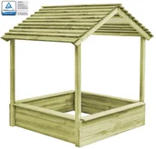 Place zabaw - Ogrodowy domek do zabawy z piaskownicą, drewno sosnowe FSC - miniaturka - grafika 1