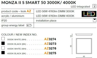 Azzardo Plafon Monza II S SMART 50 3000K AZ3273) AZ3273 - Systemy inteligentnych domów - miniaturka - grafika 3