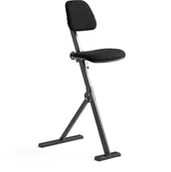 Fotele i krzesła biurowe - AJ Produkty Krzesło do pracy siedząco-stojącej, tkanina, czarny - miniaturka - grafika 1