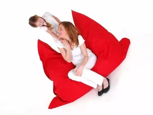 Beliani XXL Poducha Pufa Worek do siedzenia 140x180cm CZERWONY - Pufy i podnóżki - miniaturka - grafika 3