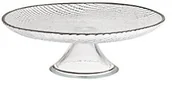 Tace i patery - Excelsa Platinum patera piętrowa patera na tort, szkło, przezroczysty/krawędź Srebrny, 28 x 28 x 26 cm 60648 - miniaturka - grafika 1