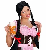 Dodatki do strojów karnawałowych - Widmann Gretel peruka z czarnymi perukami SA-P0735 - miniaturka - grafika 1