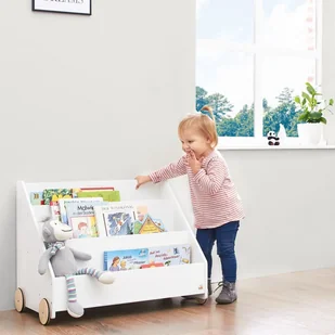Pinolino Regał na książki dla dzieci, z kółkami, Lasse, biały Pinolino - Wyposażenie pokoiku dziecięcego - miniaturka - grafika 2