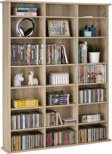 tectake Regał CD Stevie - dąb 403622 - Regały tectake Regał CD Stevie - dąb 403622 - Regały - miniaturka - grafika 2