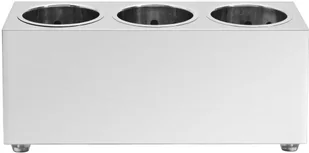 vidaXL Pojemnik na sztućce, 3 przegrody, prostokątny, stal nierdzewna vidaXL - Akcesoria do sztućców - miniaturka - grafika 3