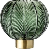 Wazony i flakony - Bloomingville Wazon kula 20 cm zielony ze złotą podstawą 30704816 - miniaturka - grafika 1