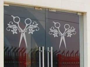 Naklejka fryzjerska fantazyjne nożyczki OM029b - Systemy ekspozycyjne i znaki informacyjne - miniaturka - grafika 2