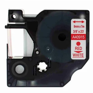 Dymo Standardowa taśma D1 - 9mm x 7m - czerwony/biała - 40915 - Etykiety do drukarek - miniaturka - grafika 5