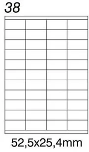 Emerson Wallner Etykiety samoprzylepne A4 nr 38, wymiary 52,5 x 25,4 mm, opakowanie 100 arkuszy po 44 etykiety - Etykiety samoprzylepne i bloki etykiet - miniaturka - grafika 3