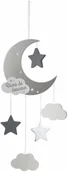Girlandy - Atmosphera Dekoracja wisząca dla dziecka z motywem księżyca i gwiazdek kolor szary B07MYKKGS9 - miniaturka - grafika 1