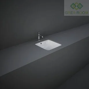 RAK Ceramics Ceramics VARIANT UMYWALKA PODBLATOWA KWADRATOWA 36X36 CM BIAŁY POŁYSK VARUC43600AWHA - Umywalki - miniaturka - grafika 2