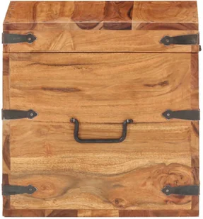 vidaXL Skrzynia, 40x40x40 cm, lite drewno akacjowe vidaXL - Pudła i pojemniki do przechowywania - miniaturka - grafika 4