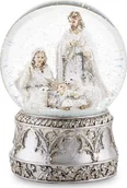 Ozdoby bożonarodzeniowe - Art-Pol Art-Pol Szklana szara Kula Maryja i Jezus przy dzieciątku 139792 - miniaturka - grafika 1