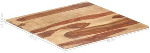 vidaXL Blat stołu, lite drewno sheesham, 15-16 mm, 70x70 cm vidaXL - Blaty meblowe i parapety okienne - miniaturka - grafika 6