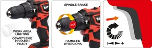 YATO 18V WIERTARKO-WKRĘTARKA ZESTAW BATERIA 2,0AH ŁADOWARKA 60MIN WALIZKA YT-82782 YT-82782 - Wiertarki i wkrętarki pneumatyczne - miniaturka - grafika 7