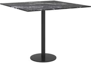 shumee Blat stołu czarny 50x50 cm 6 mm szkło ze wzorem marmuru - Blaty meblowe i parapety okienne - miniaturka - grafika 3