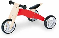 Rowerki biegowe - Pinolino mini-trójkołowy Charlie, wykonany z drewna, czterokierunkowy kabriolet, siodełko z sześciostopniową regulacją wysokości, dla dzieci od 1,5 roku, czerwony / naturalny - miniaturka - grafika 1