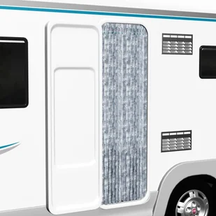 vidaXL Zasłona przeciwko owadom, biało-szara, 56x200 cm, szenil vidaXL - Akcesoria do okien - miniaturka - grafika 2