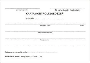 Firma krajewski Karta kontroli zgłoszeń do poradni [Mz/Pom-6] Mz/Pom-4 - Druki akcydensowe - miniaturka - grafika 2