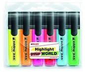 Zakreślacze - Edding 345 Textmarker klinowatym czubkiem 6 sztuki sortowane kolorystycznie e-345-6 - miniaturka - grafika 1