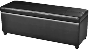 vidaXL Duga drewniana awka ze skrzyni czarna - Stoły - miniaturka - grafika 7