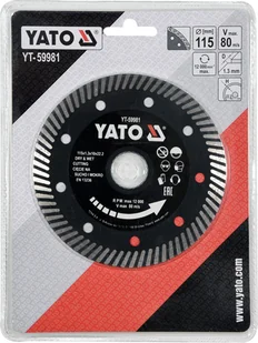 Yato TARCZA DIAMENTOWA TURBO 115MM DO CIĘCIA GRESU YT-59981 ZYSKAJ RABAT 30 ZŁ YT-59981 - Tarcze do pił - miniaturka - grafika 2