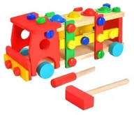 Samochody i pojazdy dla dzieci - IsoTrade Duża Ciężarówka Drewniana Edukacyjna Zbijak Kule 6580 00006580 - miniaturka - grafika 1