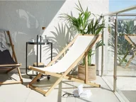 Leżaki ogrodowe - Beliani Leżak ogrodowy jasne drewno akacjowe ANZIO - miniaturka - grafika 1