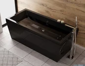 Wanny - Besco Vera wanna czarna 170x75cm wolnostojąca z przelewem #WKV-170-WO-CZ | - miniaturka - grafika 1