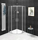 Kabiny prysznicowe - Gelco SIGMA SIMPLY Kabina prysznicowa narożna półokrągła 80x80x190 cm szkło czyste GS5580 GS5580 - miniaturka - grafika 1