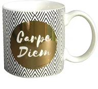 Świece - LA CARTERIE Die carterie 76000587 Carpe Diem filiżanka porcelana czarna/kolor złoty 11,6 x 9,5 x 8,2 cm 76000587 - miniaturka - grafika 1