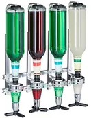 Stojaki i wieszaki na papier toaletowy - Relaxdays uchwyt na butelki, wys. x szer. x gł.: 36 x 35,5 x 11 cm, na 4 butelek z likierem na ścianę, lemoniada, napojów, srebrny (10020993) - miniaturka - grafika 1