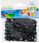 Pozostałe akcesoria dla plastyków - Craft with Fun Cekiny Laser Guzik 8mm Czarny Pbh 40/400 - miniaturka - grafika 1