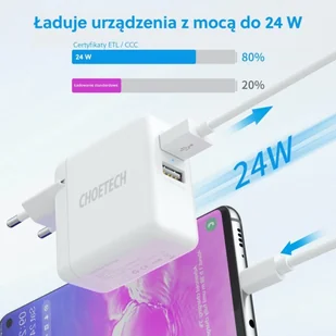CHOETECH Ładowarka sieciowa CHOETECH Q3007 Biały - Ładowarki do telefonów - miniaturka - grafika 6