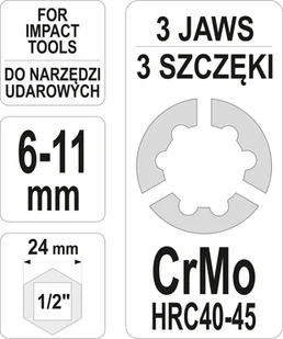 YATO WYKRĘTAK DO ŚRUB I SZPILEK DO NARZĘDZI UDAROWYCH 1/2" ZAKRES 6-11mm YT-06256 ZYSKAJ RABAT 30 ZŁ YT-06256 - Gwintowniki - miniaturka - grafika 4