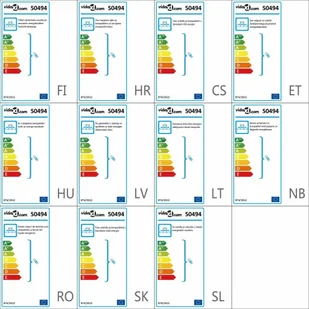 VidaXL Lampa sufitowa, 5 żarówek E14, klosze w kształcie elipsy, 200 W 50494 - Lampy sufitowe - miniaturka - grafika 6