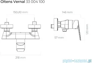 Oltens Vernal prysznicowa ścienna chrom 33004100 - Baterie wannowe i prysznicowe - miniaturka - grafika 2